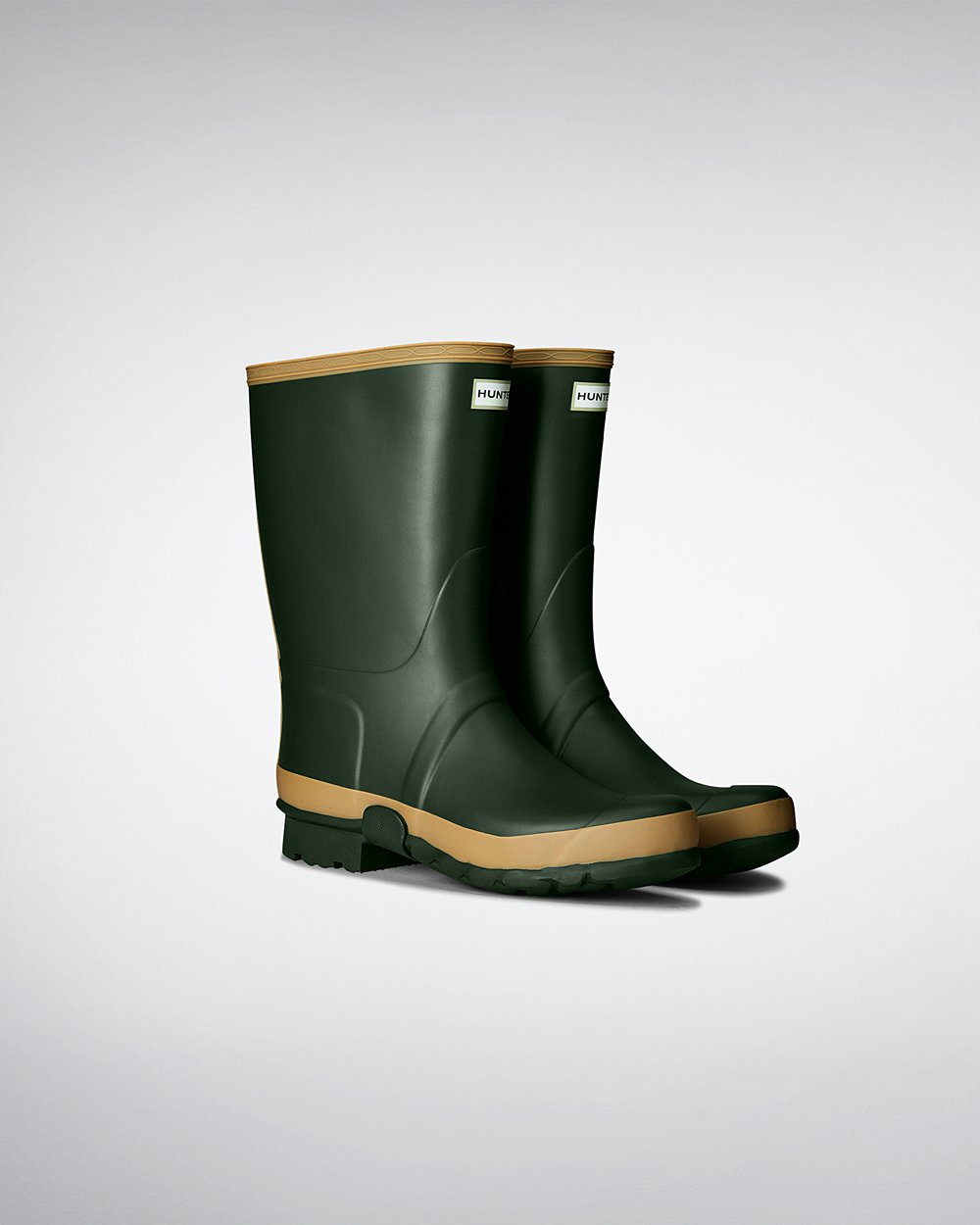 Bottes Courtes de Pluie Hunter Gardener Homme Vert RJAYESF-10